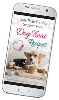 Dog Treats on silver cellphone