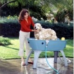 Booster Bath for Dog Bathing dog in booster bath large image