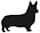 corgi standing in silhouette corgi standing in silhouette