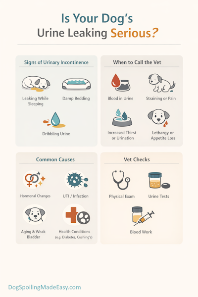 infographic depicting overview of dog incontinence