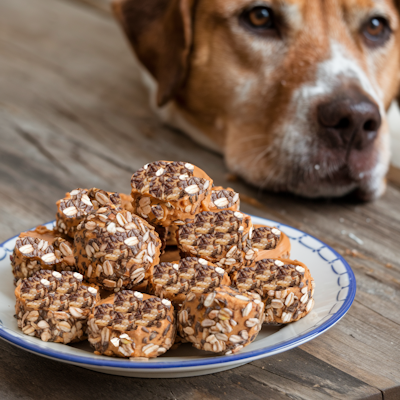 round balls of dog treats on a plate