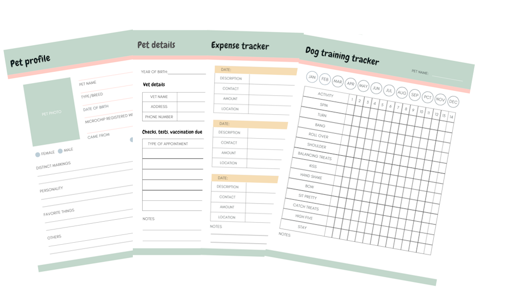 Pet Planner Pages pet planner pages
