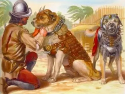 Roman Soldier with Mastiff dogs Roman soldier with Cane Corso mastiff dogs